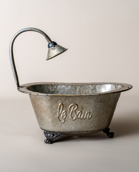 Bathtub Wrought Iron Flower Pot - Garden Decor Planter