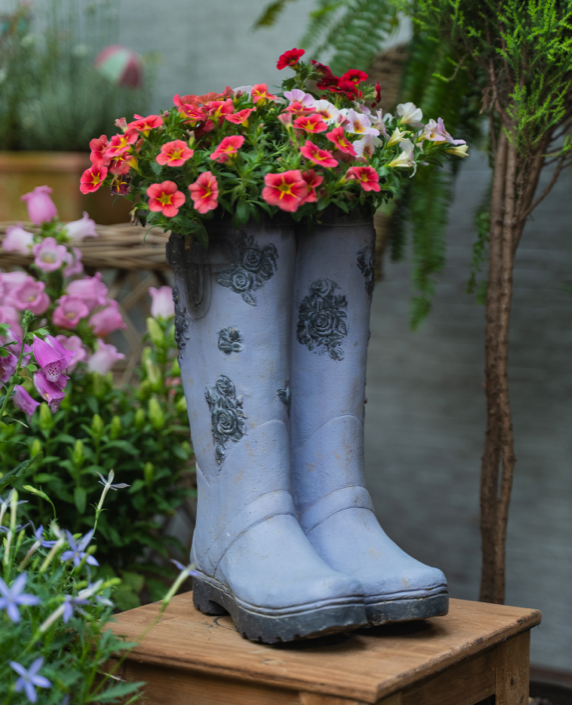 Boot/Rain Boot Resin Planter - Garden Decor Flower Pot