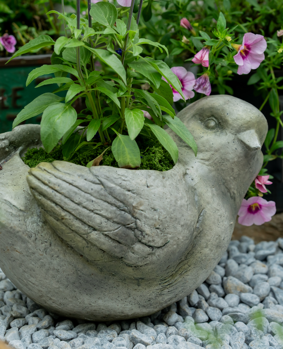Bird Magnesium Oxide Flower Pot - Garden Decor Planter