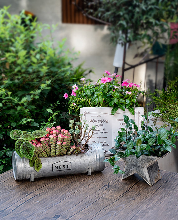 Vintage Long Round Iron Mailbox Planter