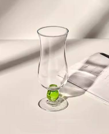 Tall Hand-Blown Glass Juice and Milkshake Cup