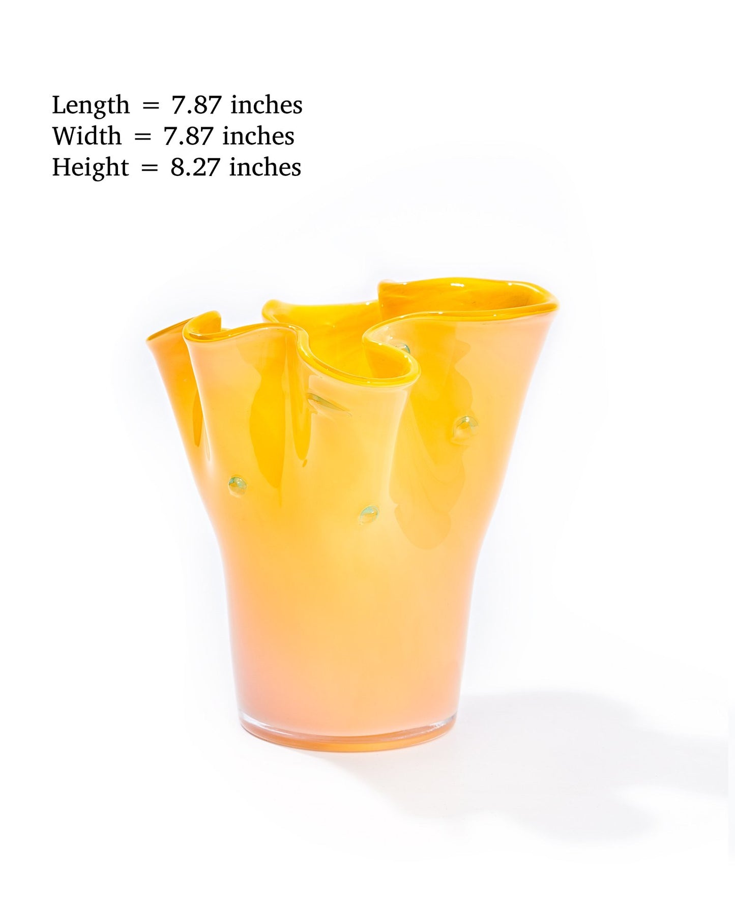 Fun Wavy Rim Handmade Artistic Glass Vase