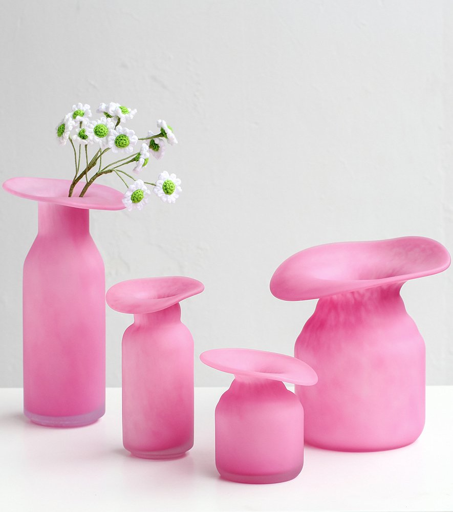 Matte Pink Handmade Glass Vase