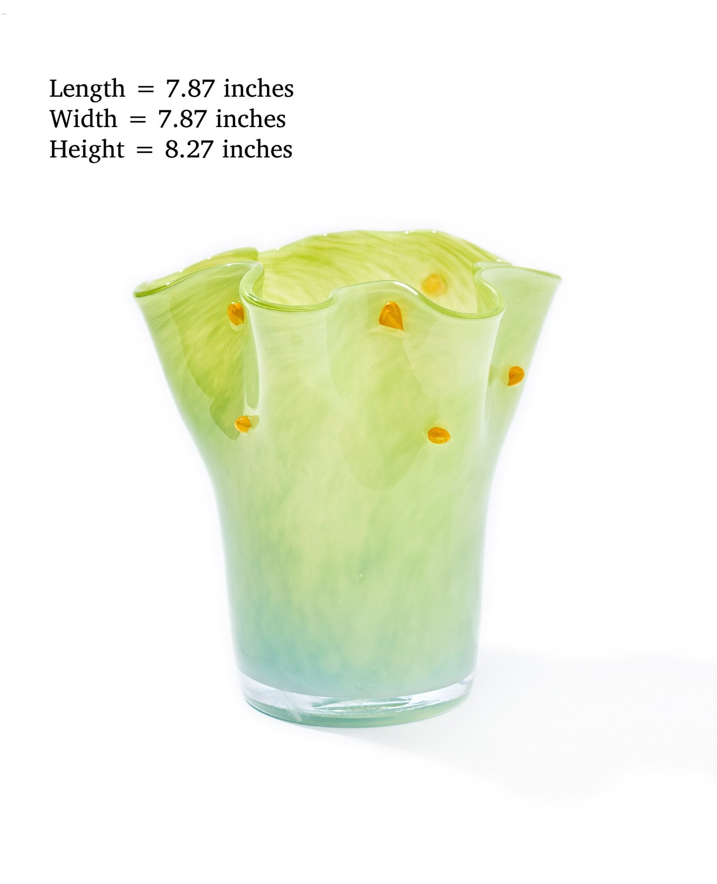 Fun Wavy Rim Handmade Artistic Glass Vase