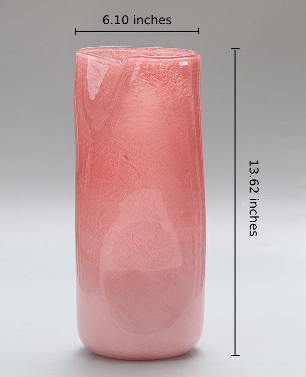 Orange-Pink Gradient Cylindrical Handmade Glass Vase