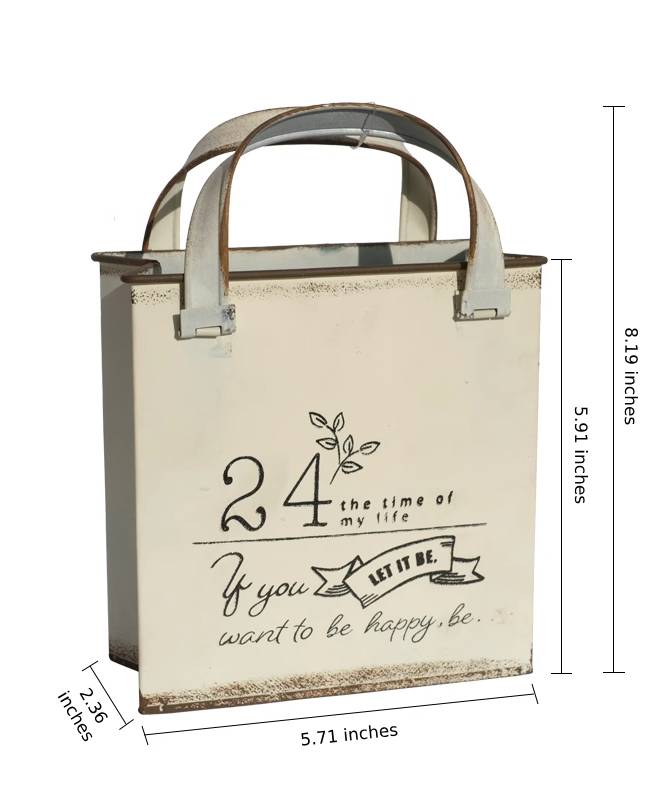 Whimsical Vintage-style Handbag Iron Flower Pot