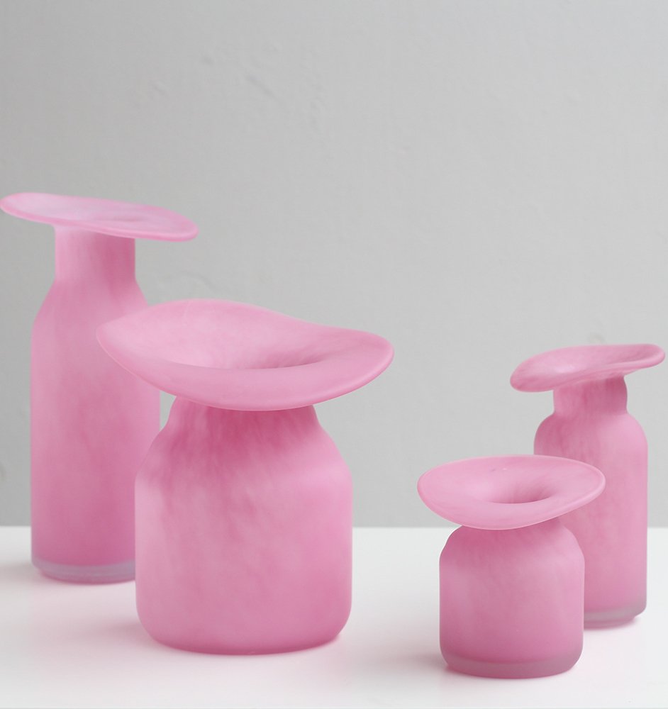 Matte Pink Handmade Glass Vase