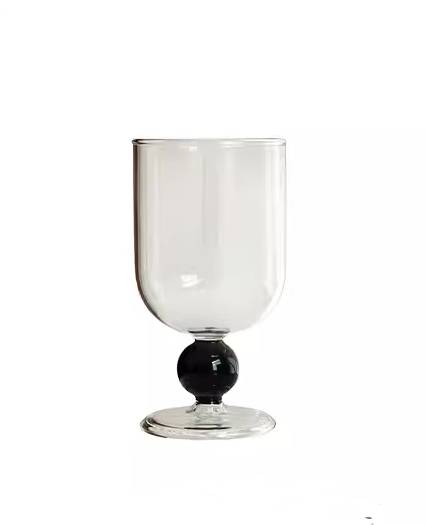 Multi-Color Bead Heat-Resistant Glass Juice and Wine Cup Set of 2
