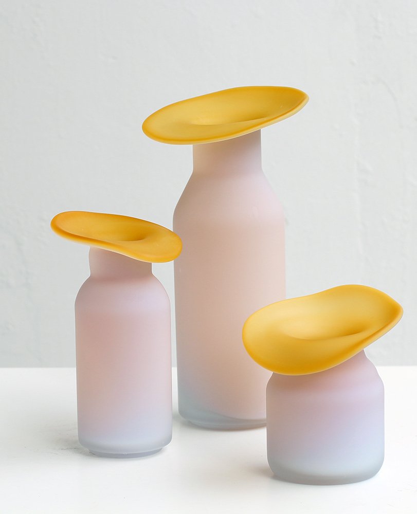 Matte Two-Tone Handmade Glass Vase