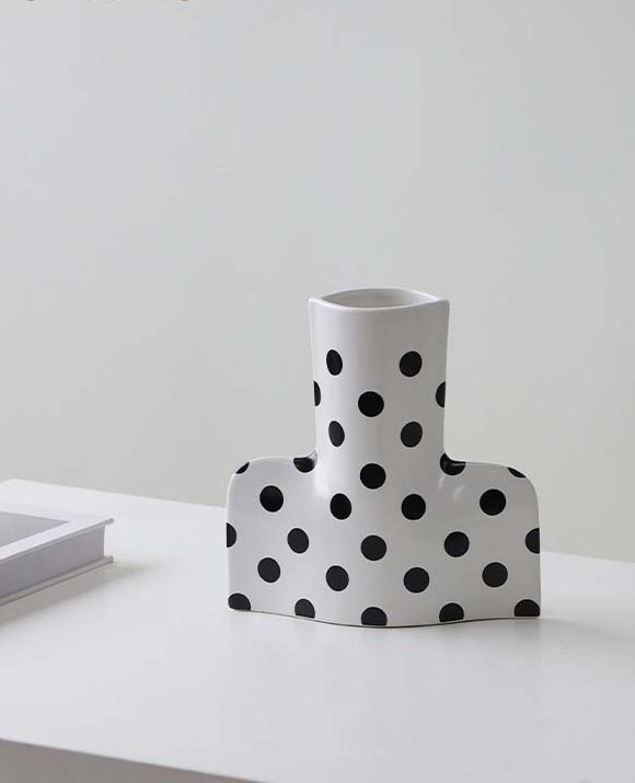French Geometric Handmade Ceramic Vase