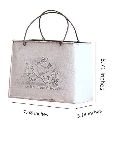 vintage white bird handbag iron flower pot