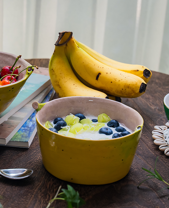 Banana Tableware Set - Handcrafted Ceramic Bowls (2 pieces)