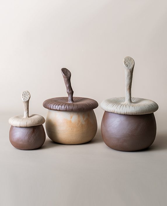 Hazelnut Handcrafted Ceramic Storage Jar - Candy & Nut Container