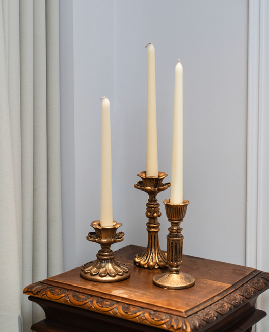 Vintage rust candle holder set of 3