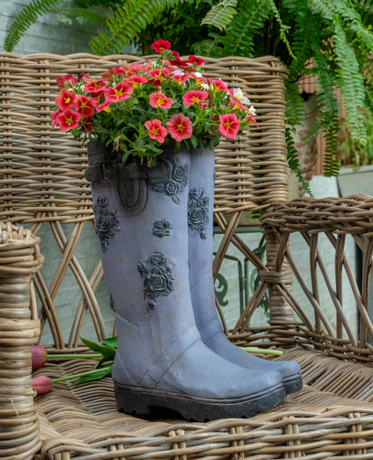 Boot/Rain Boot Resin Planter - Garden Decor Flower Pot