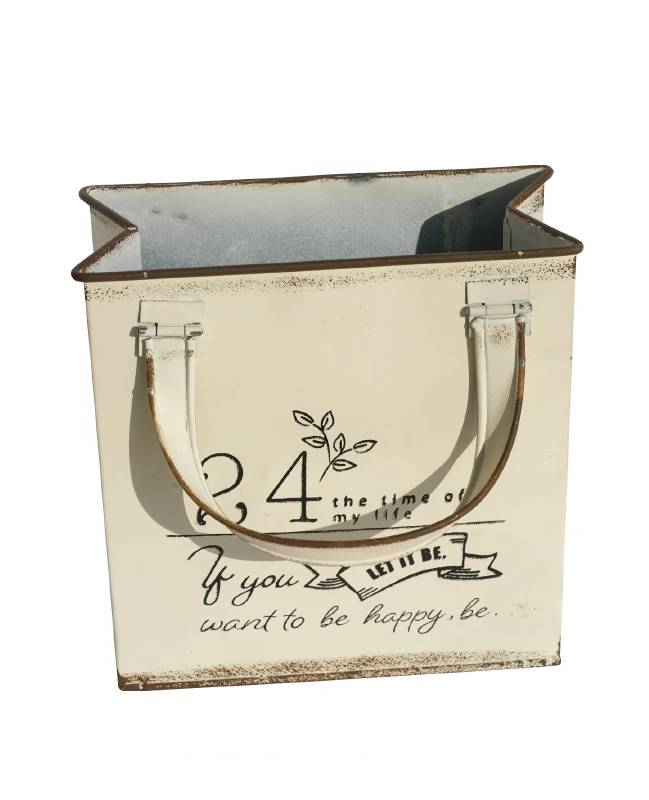 Whimsical Vintage-style Handbag Iron Flower Pot