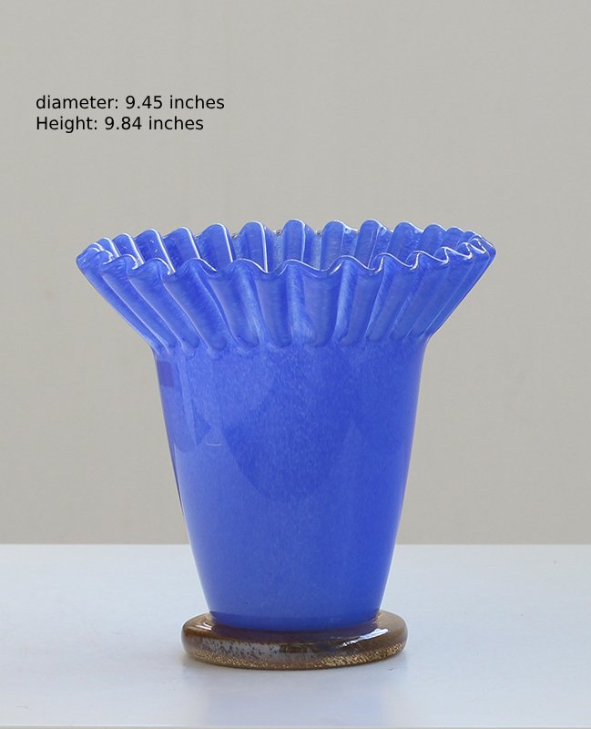 Handcrafted Pleated Neck Art Vase
