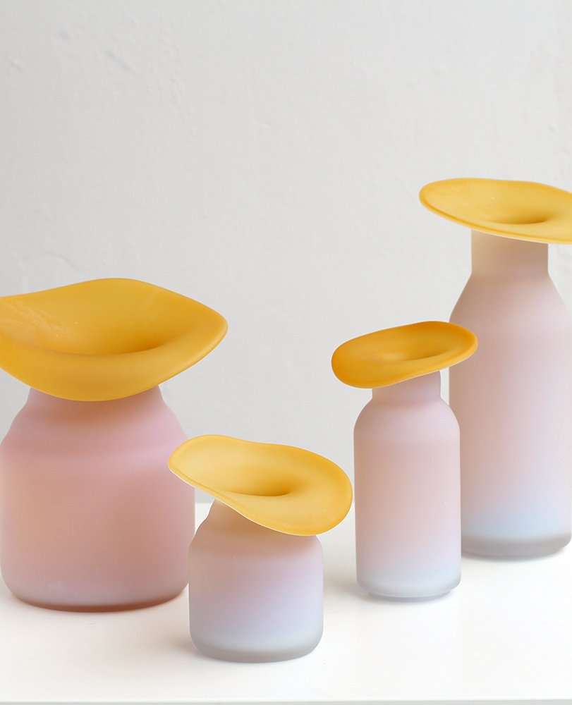 Matte Two-Tone Handmade Glass Vase