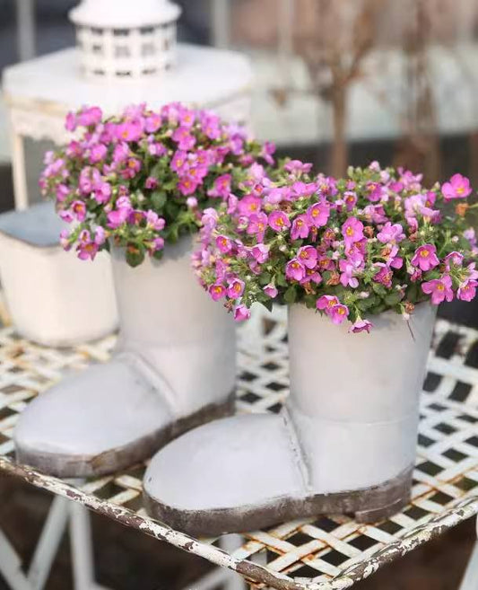 Whimsical Big-Headed Boot Iron Planter