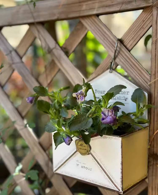Pastoral Style Envelope Wall-mounted Iron Flower Pot