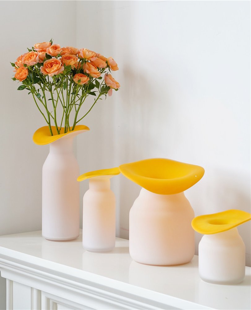Matte Two-Tone Handmade Glass Vase